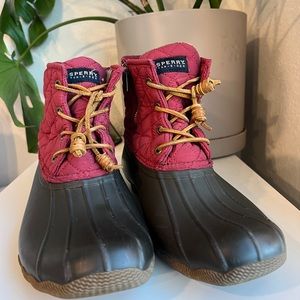 Sperry Top Sider Red Quilted Duck Boots